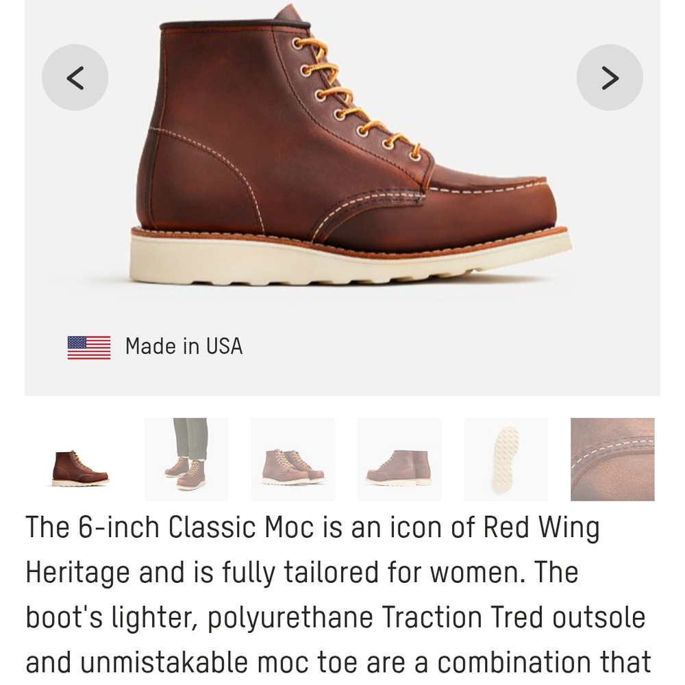 Red Wing Boots Women's Brown Classic Moc Boots Red Wing